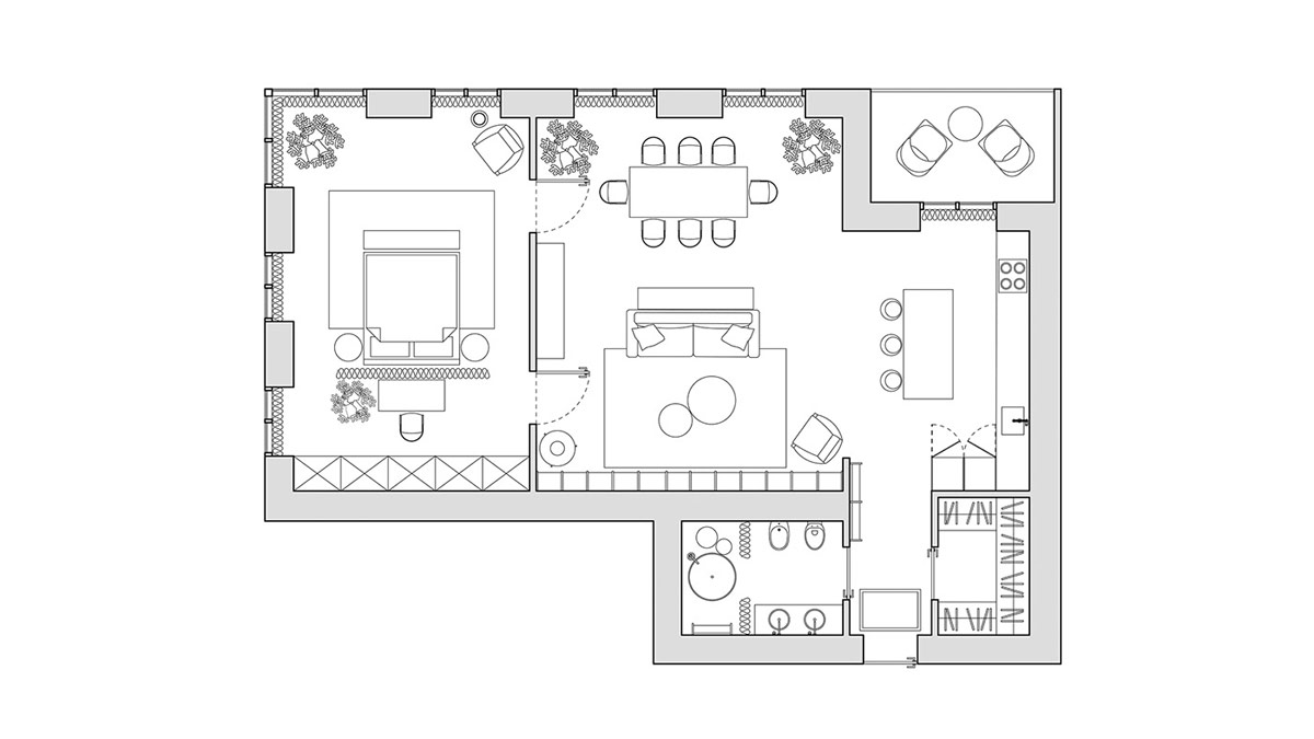 两个100平方米的室内设计,是优雅现代室内设计的缩影---酷图编号1341964