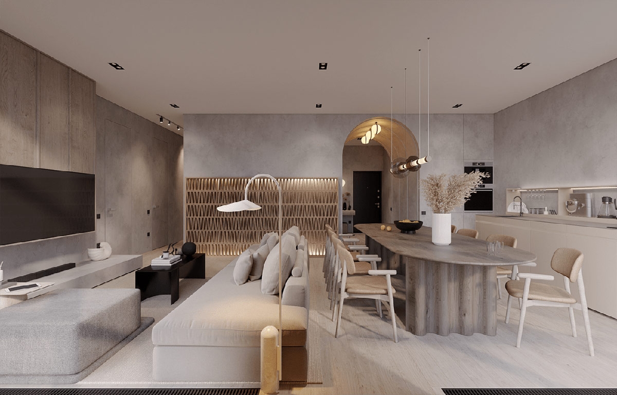 乌克兰120平方米塑造宁静的现代空间图片