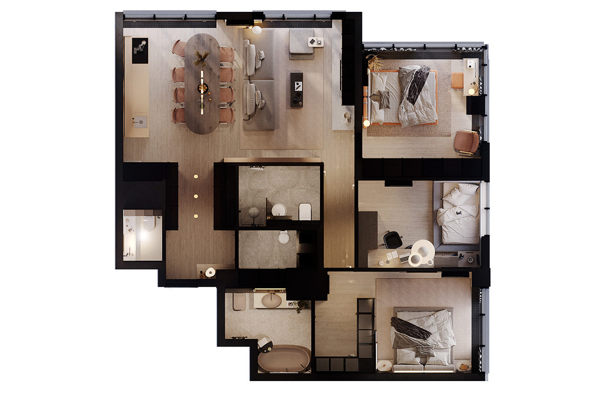 乌克兰120平方米塑造宁静的现代空间---酷图编号39