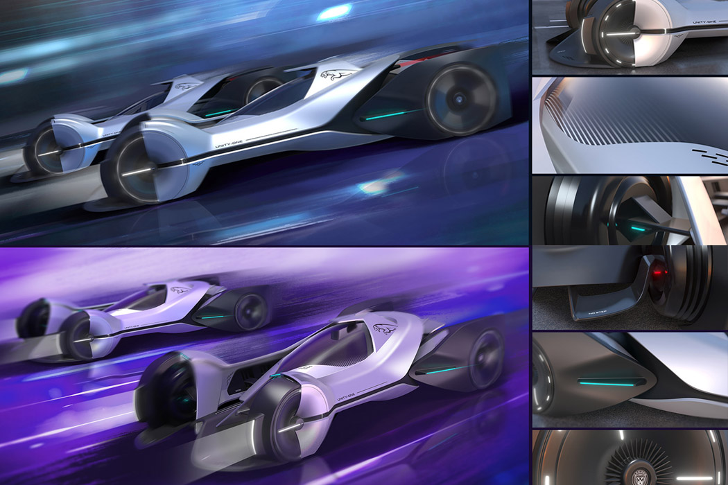 电动传动系统驱动的vision racing概念车的极速可归因于倾斜式驾驶室,该驾驶室朝着最大稳定性和牵引力的方向移动。轻量化但结构坚固的车身磨练出的空气动力学