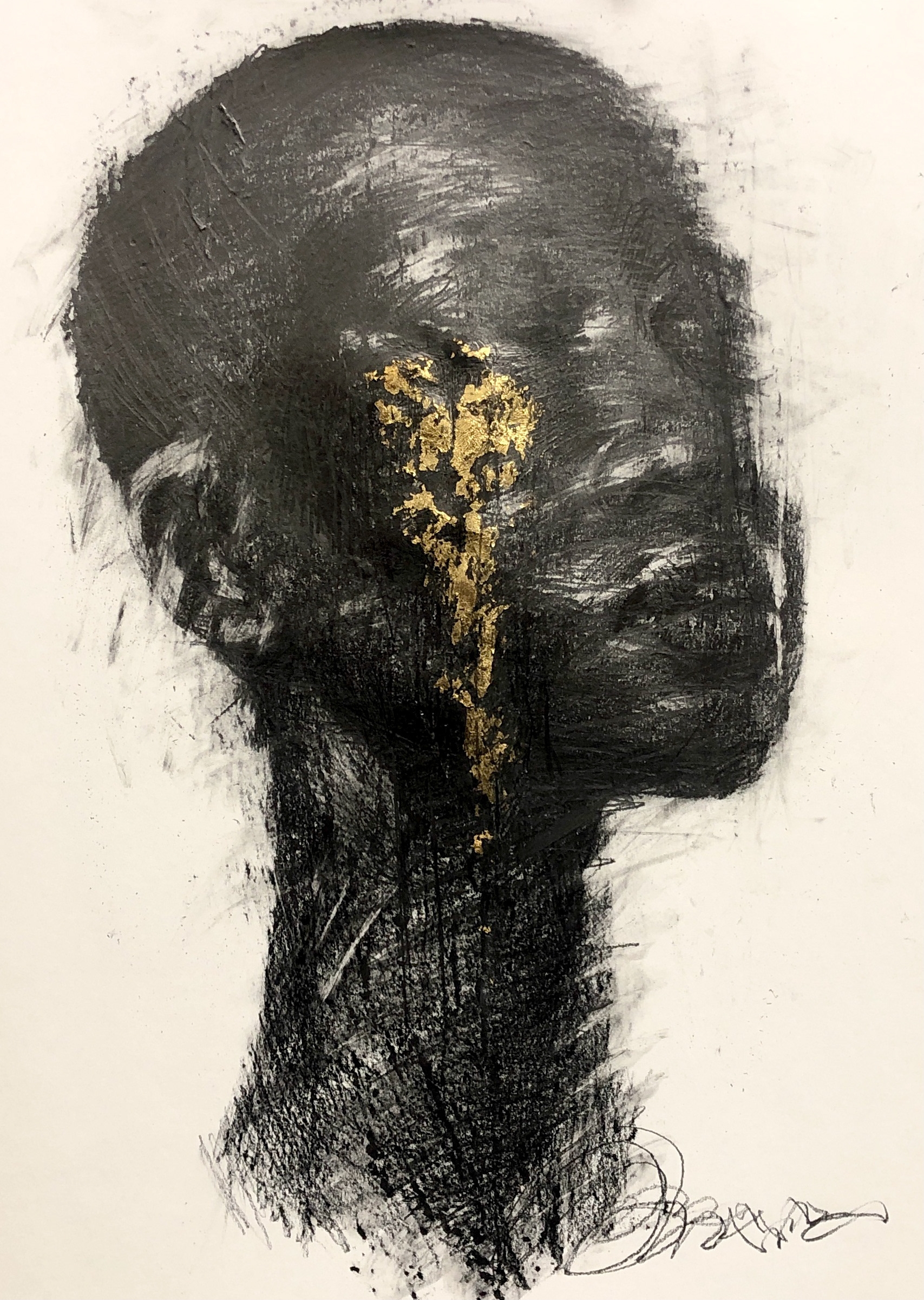 炭笔人像插画速写图片