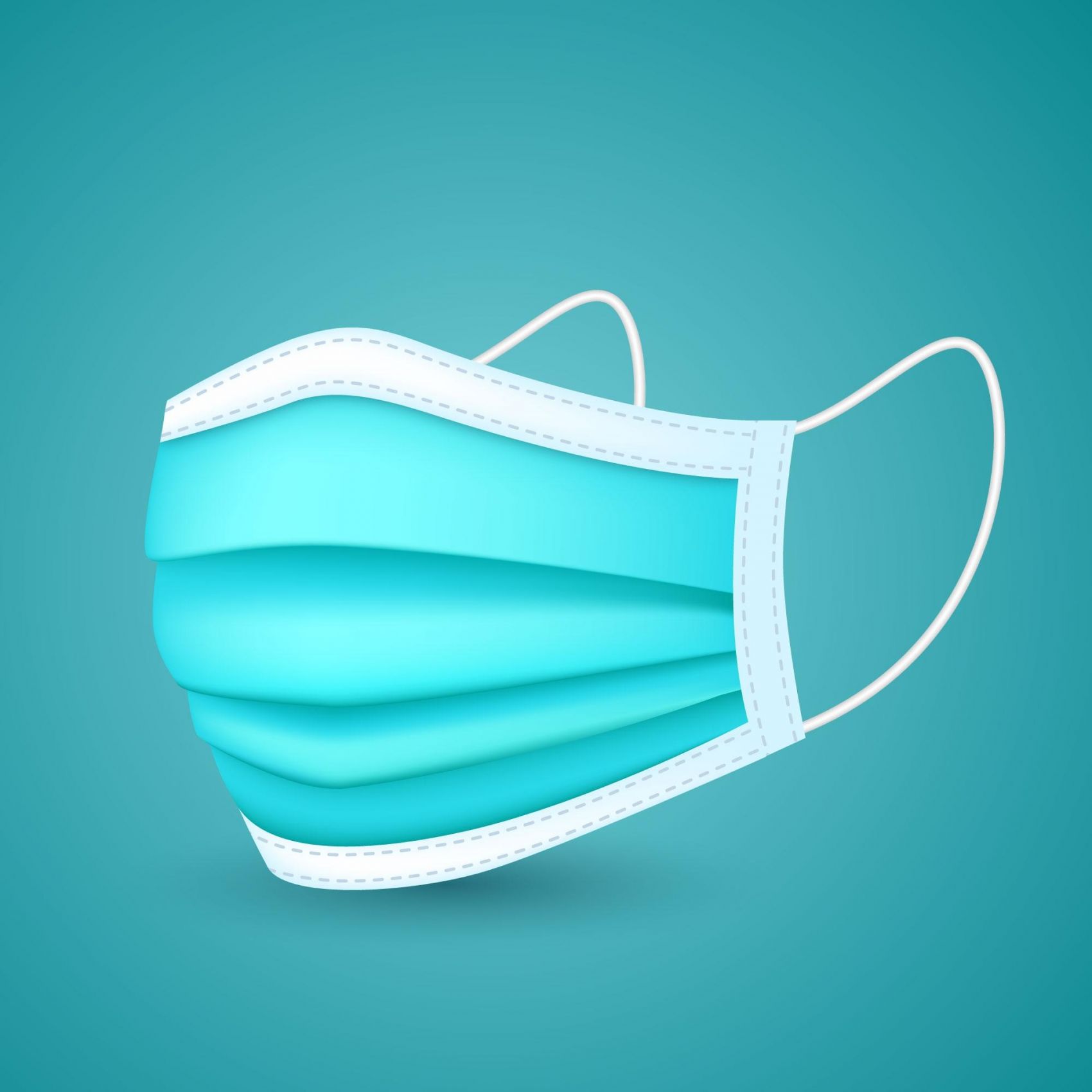 蓝色透明口罩素材图片