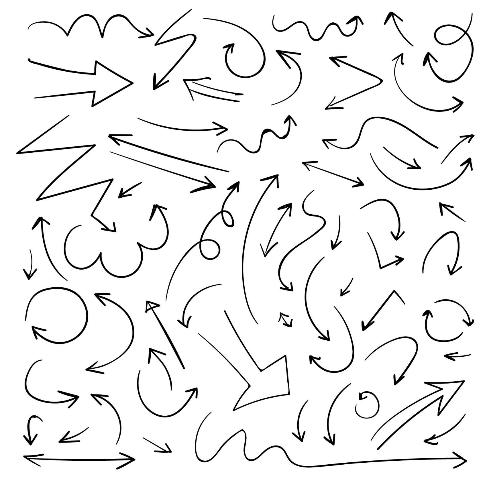 铅笔手绘箭头素材下载图片