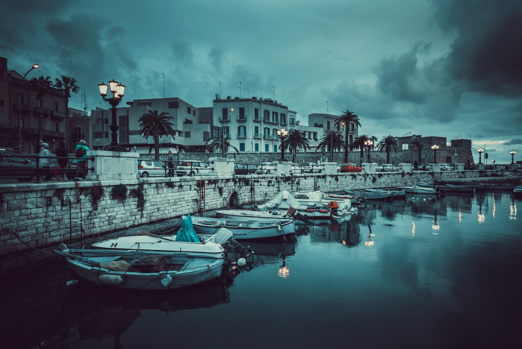 船舶港湾夜景图图片