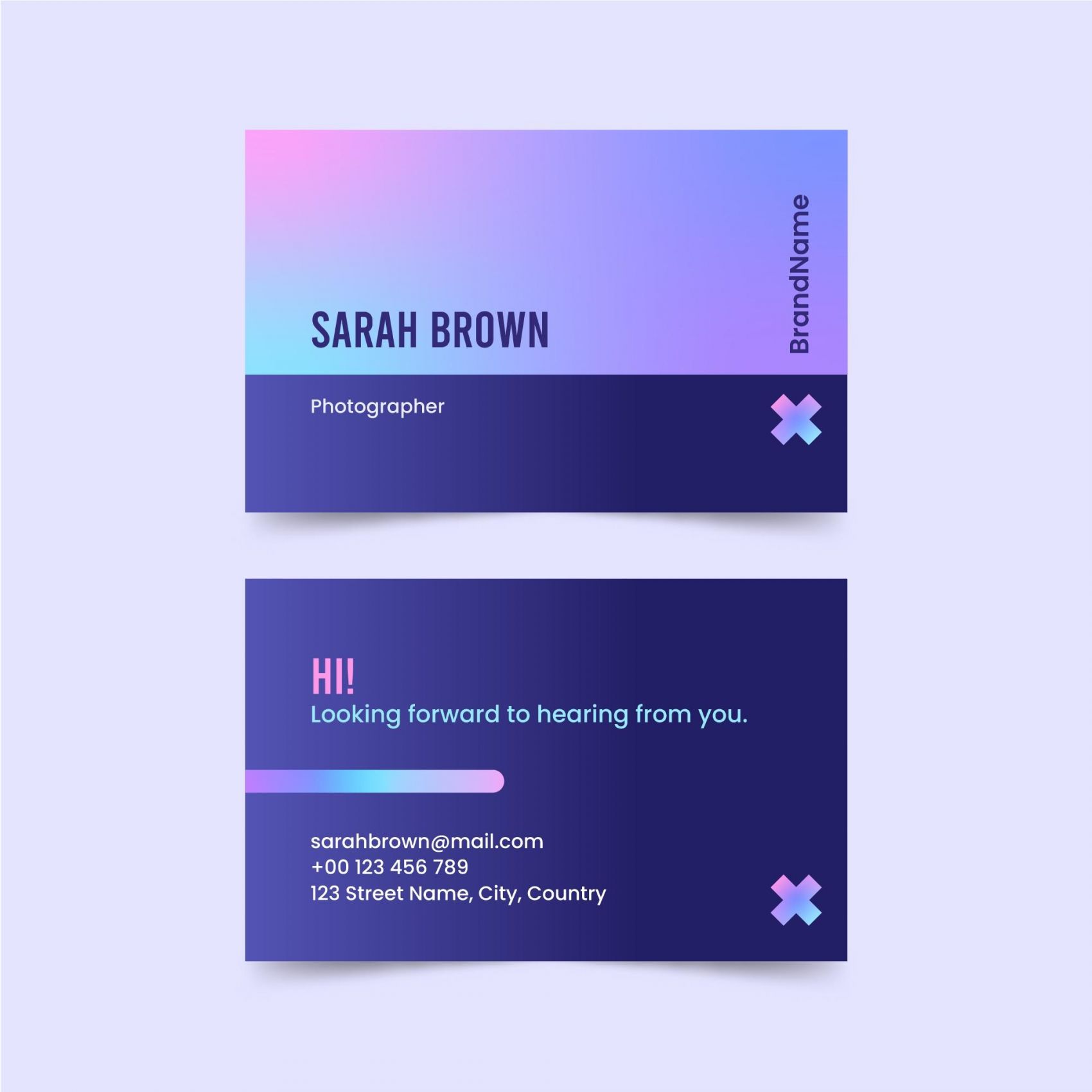 彩虹色光晕渐变名片素材下载图片