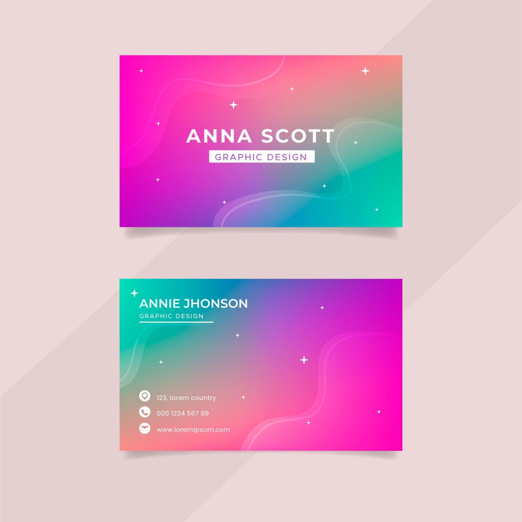 时尚霓虹灯风渐变名片素材下载图片