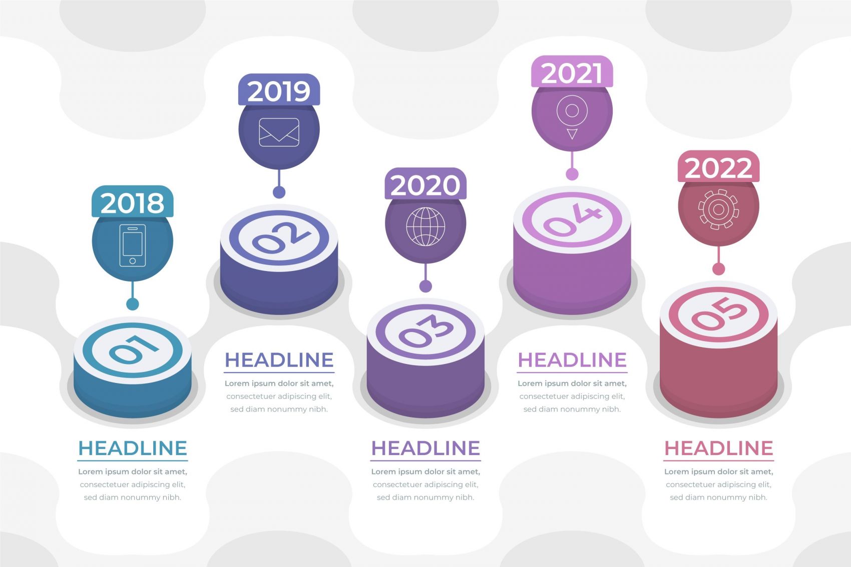 时尚扁平数字年份素材下载图片