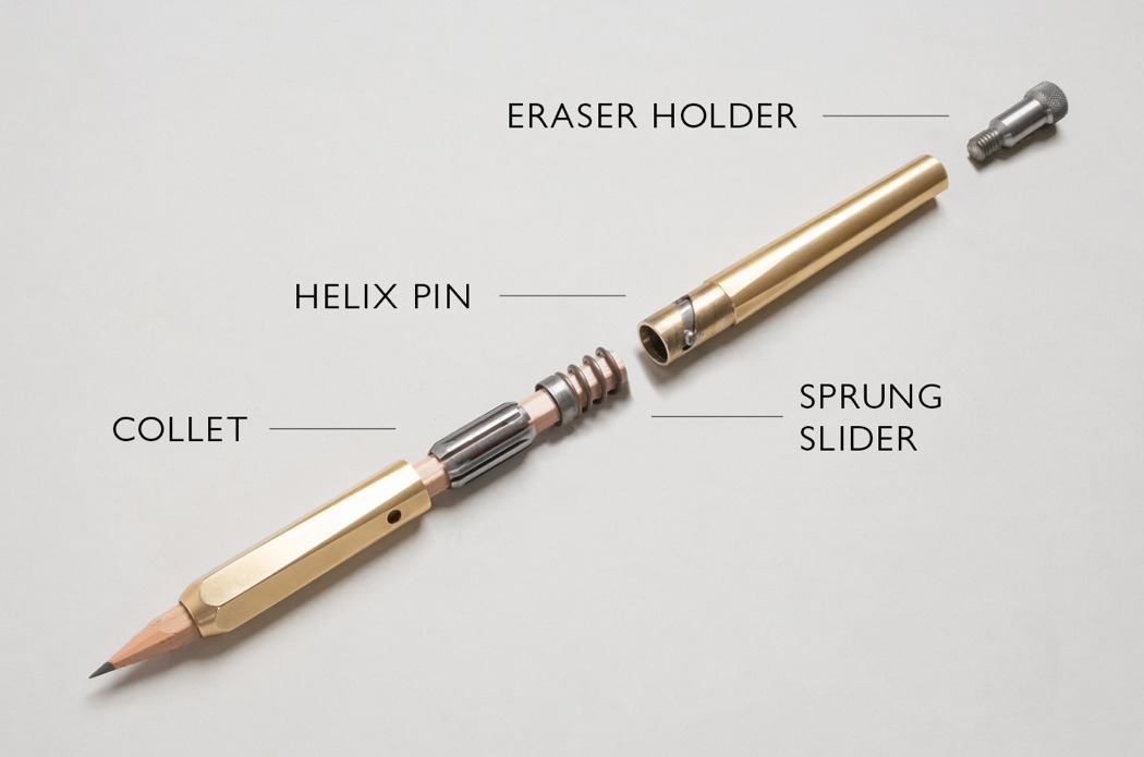 可将普通木制铅笔升级为完美高端文具的黄铜支架---酷图编号5