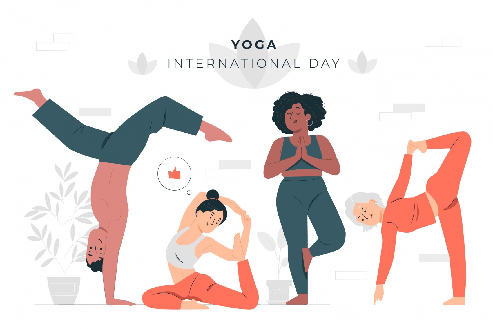 练习瑜伽舞蹈的卡通素材下载封面大图