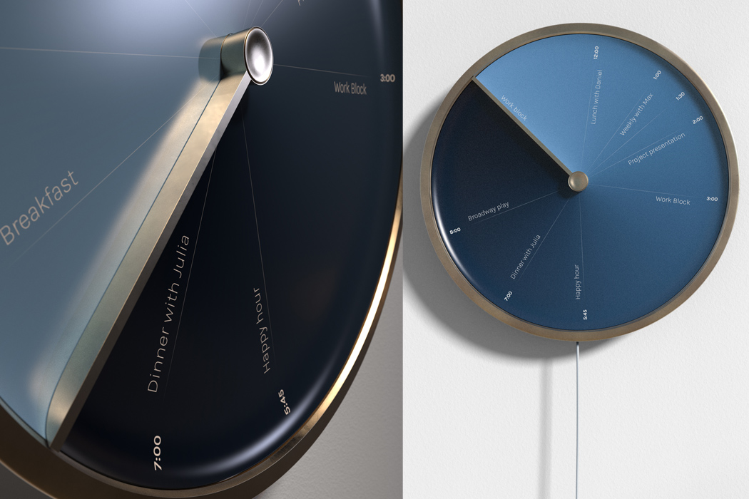 与您日历相结合,可以展示日常任务,从而提高WFH生产率的直观时钟---酷图编号1349527