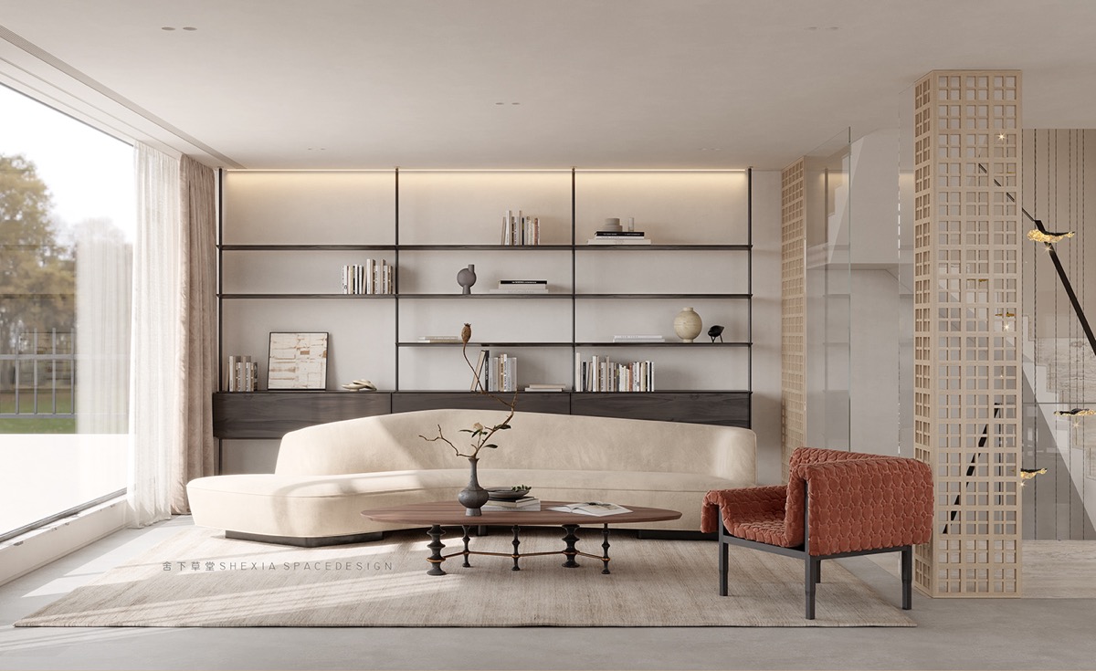 带有宁静调色板和明亮天窗的豪宅---酷图编号38