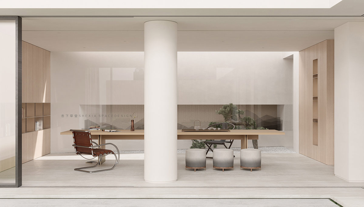 带有宁静调色板和明亮天窗的豪宅---酷图编号24