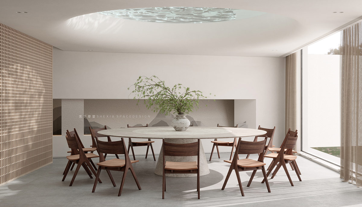 带有宁静调色板和明亮天窗的豪宅---酷图编号16