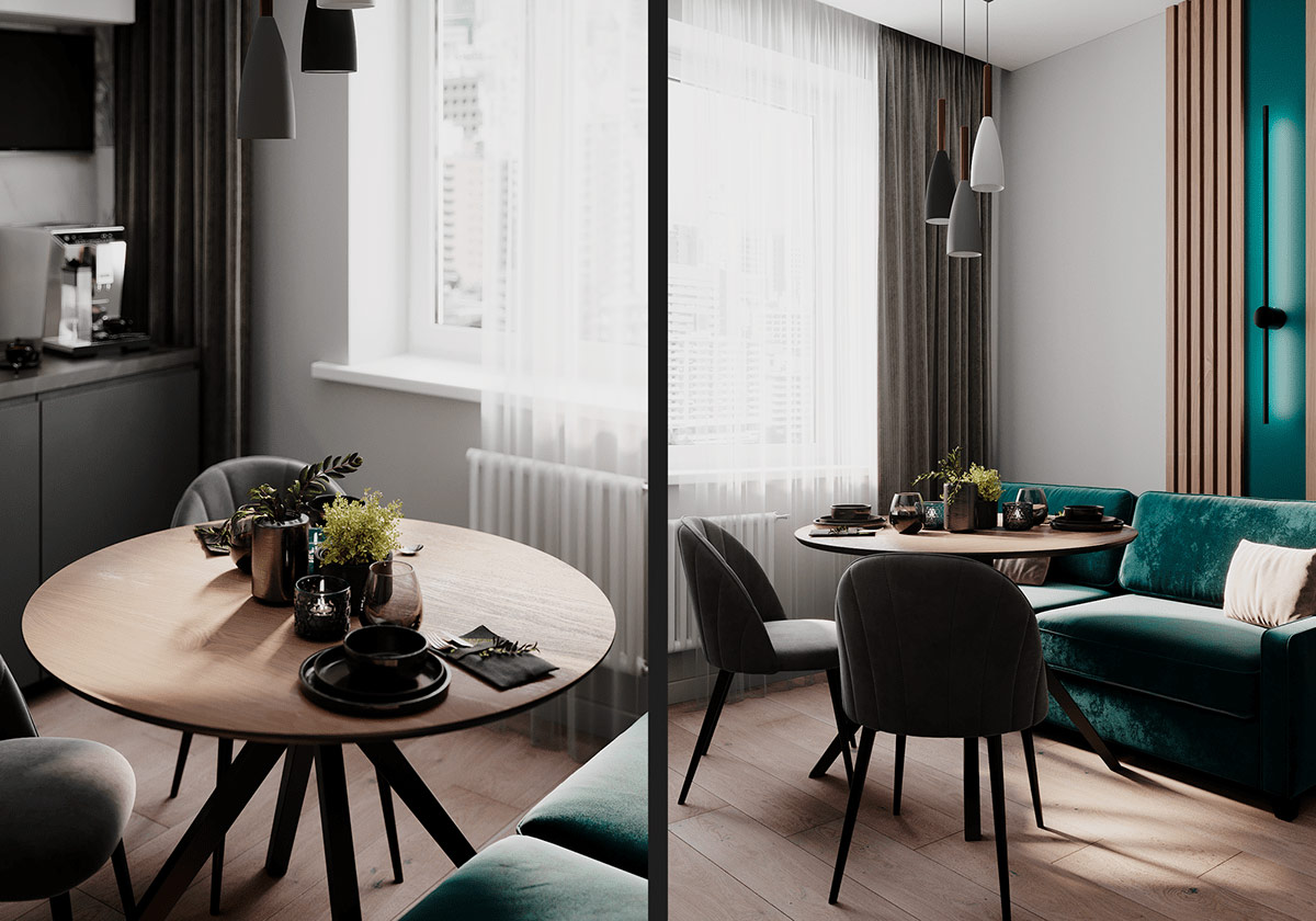 平衡了灰色和深蓝色的室内内饰---酷图编号9