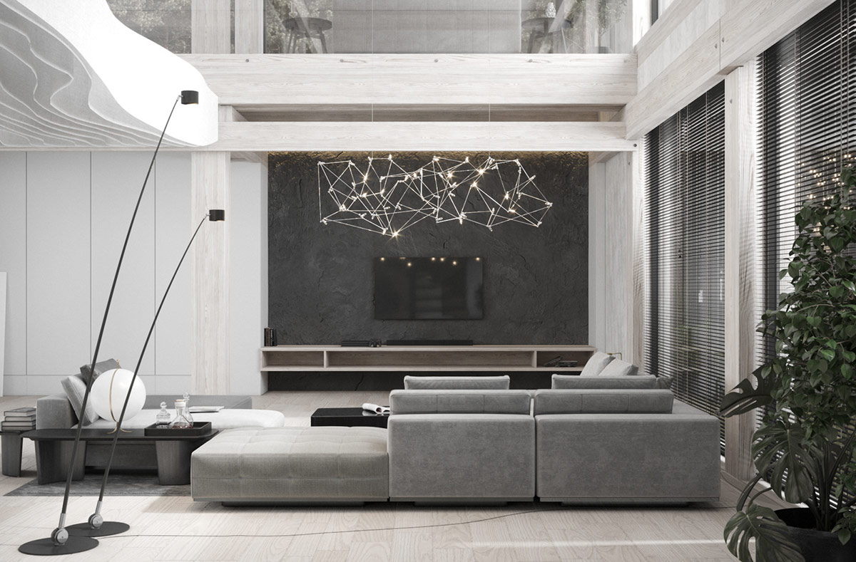 带有个性吊灯和诱人内饰的现代公寓室内设计---酷图编号24