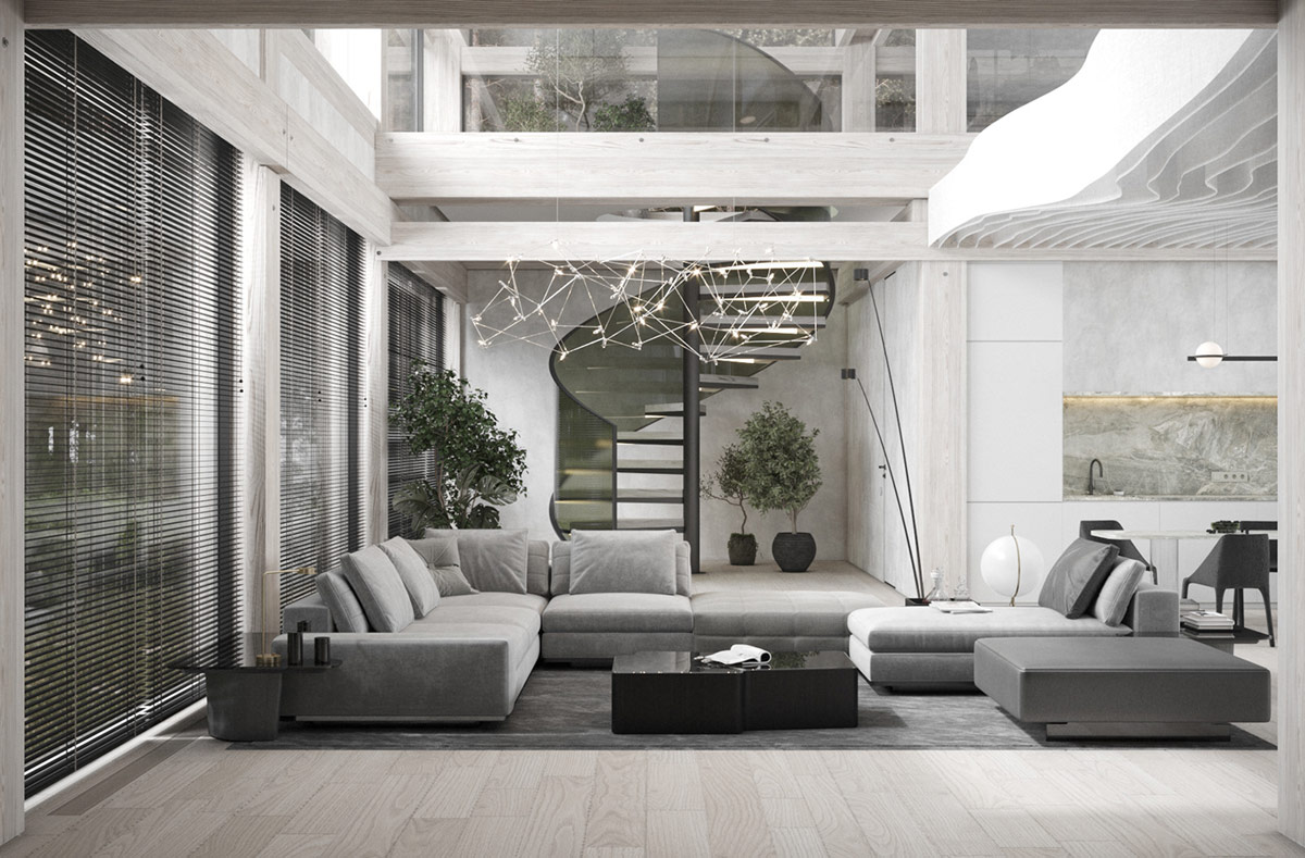 带有个性吊灯和诱人内饰的现代公寓室内设计---酷图编号32