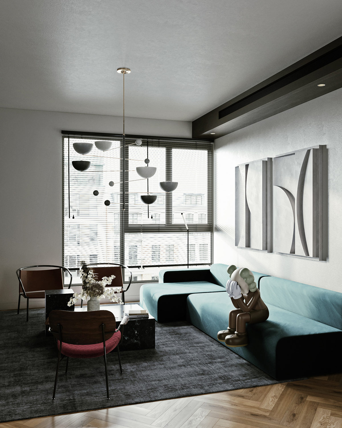 带有个性吊灯和诱人内饰的现代公寓室内设计---酷图编号17