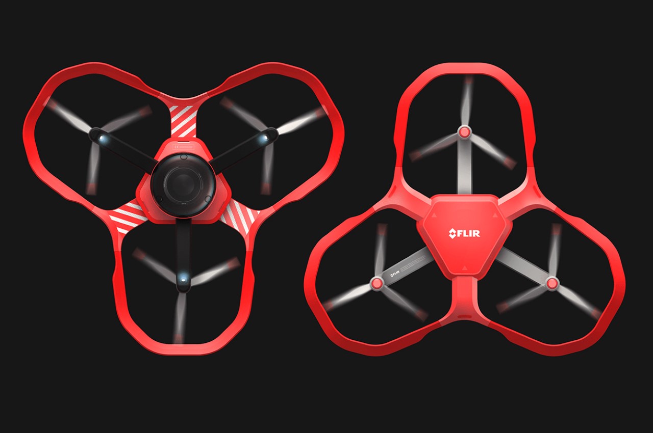 可以帮助消防员快速定位建筑物中火源的热成像无人机---酷图编号1352568