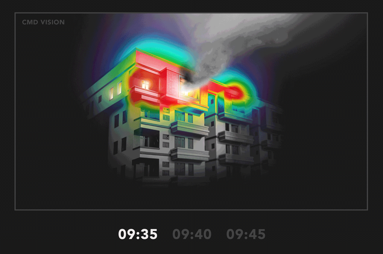 可以帮助消防员快速定位建筑物中火源的热成像无人机---酷图编号1352566