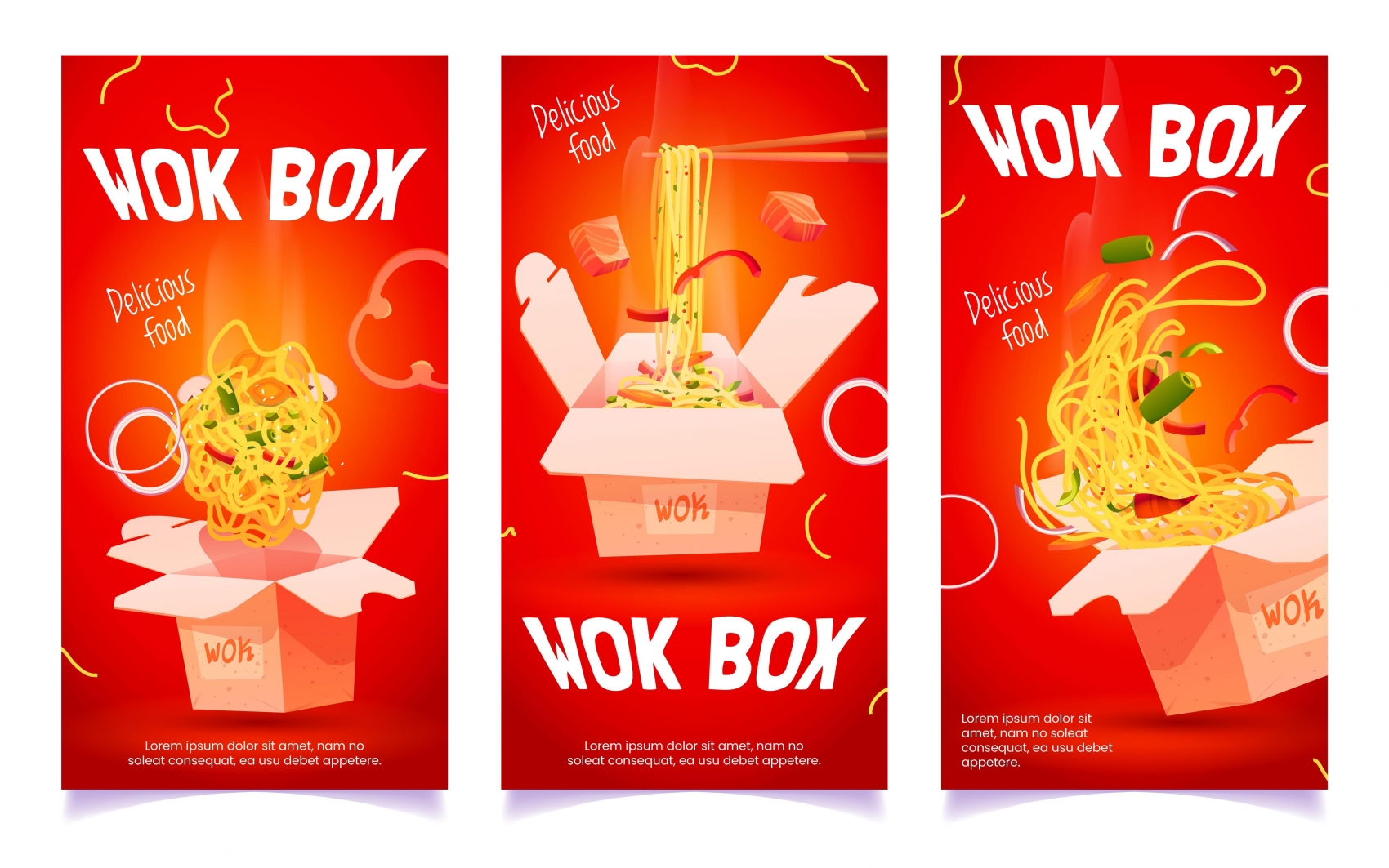 中国红炒面炒粉风格美食素材下载图片