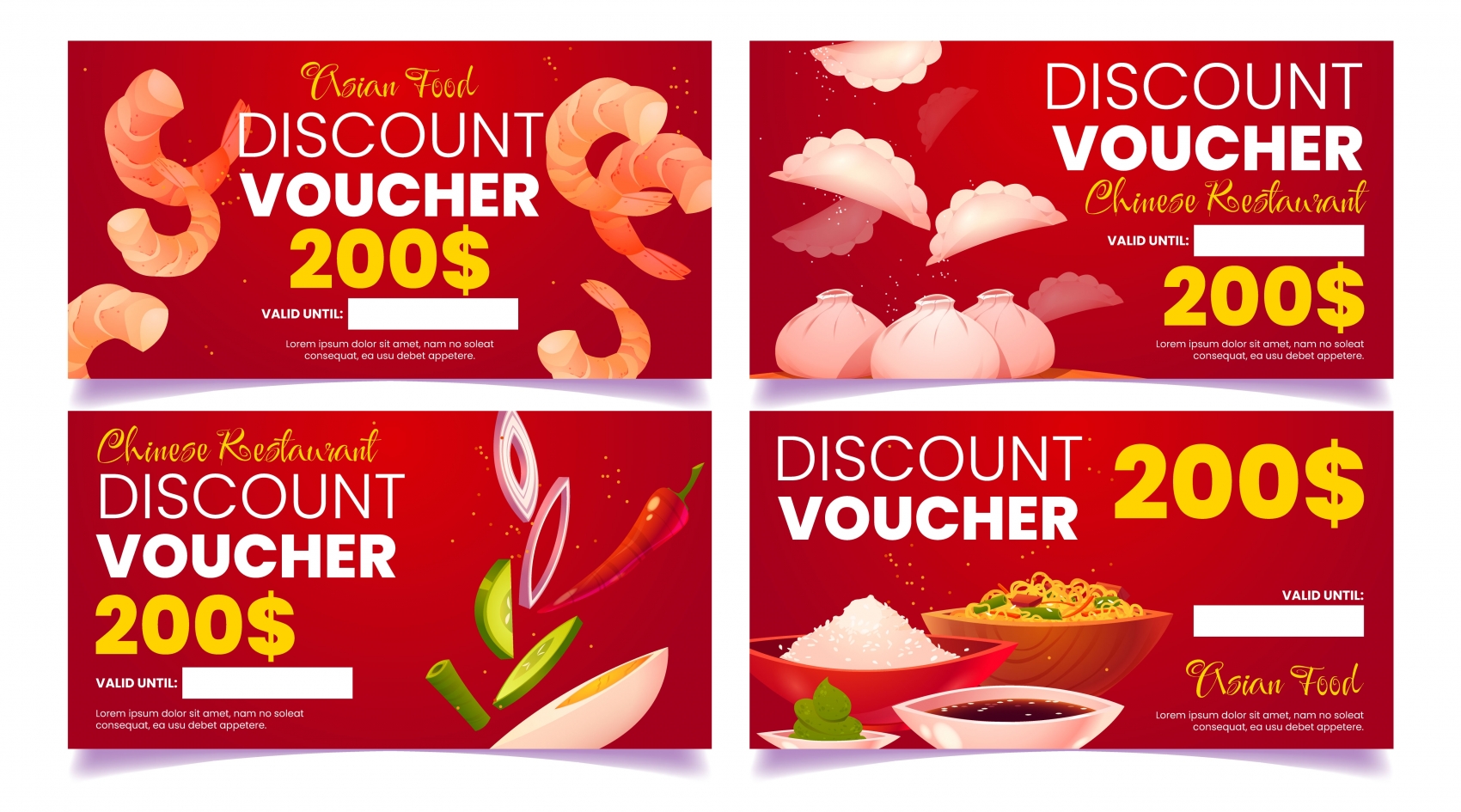 红色风格美食海报素材下载图片