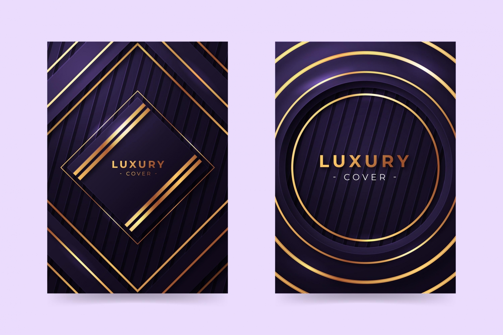 紫色背景下的金色线条素材下载封面大图