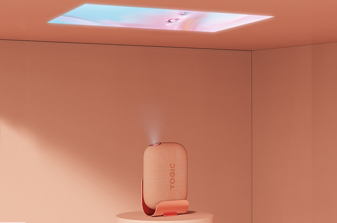 FOGIC-采用酷炫旋转机构可从地板投射到天花板的投影仪---酷图编号5