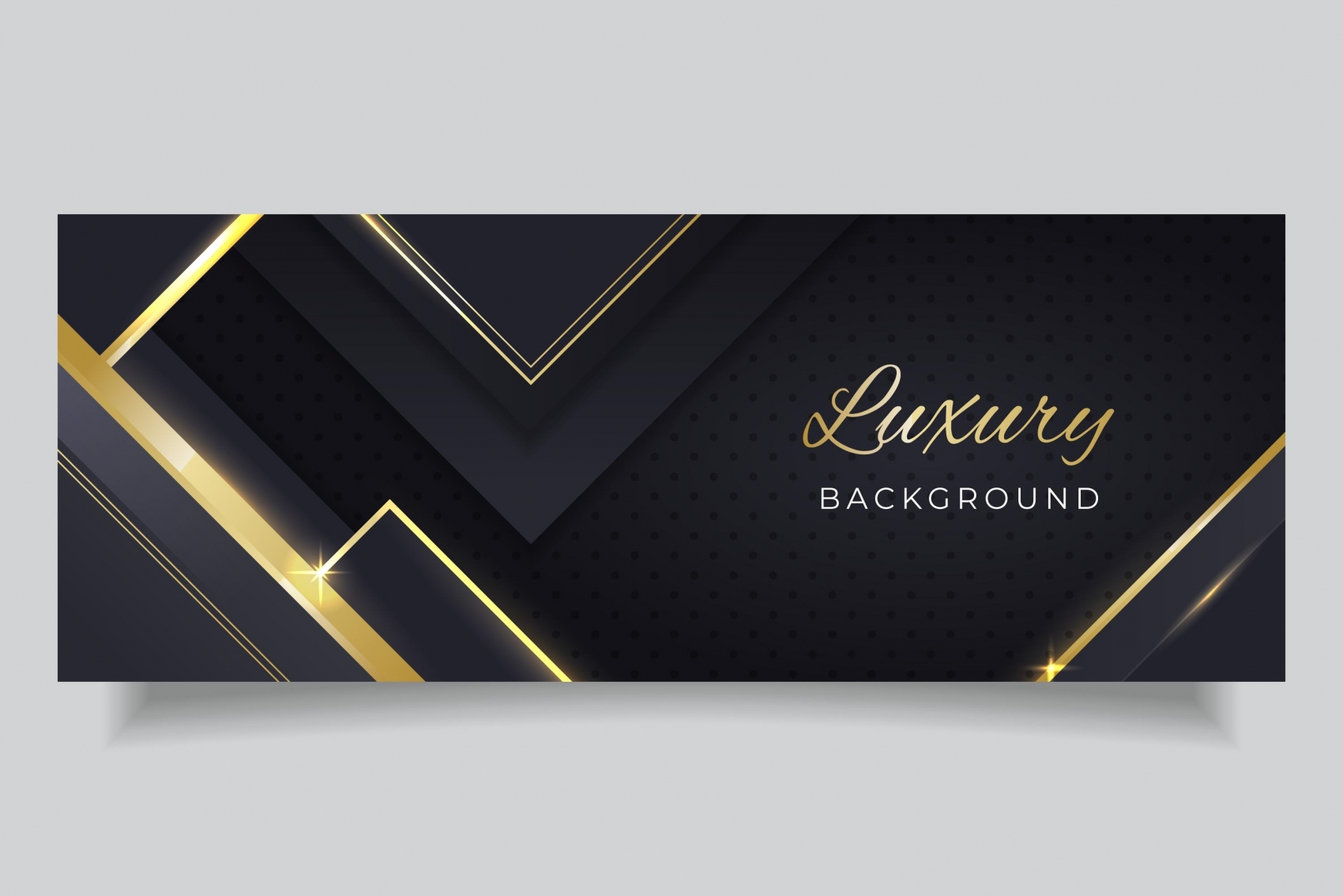 时尚质感几何金箔线条横幅广告素材图片