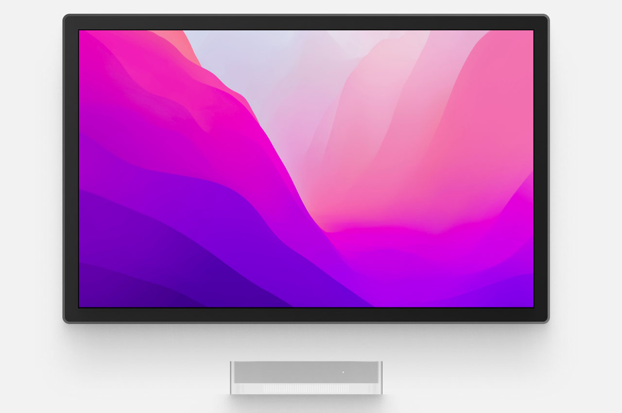 这款 Mac 的尺寸减少了一点点,宽度和长度为 13.5 厘米,厚度为 3 厘米 - 使其成为迄今为止最薄的 Mac。为了为铝制机身提供额外的保护和优质的整体感觉,Mac mini 概念采用了 2 厘米薄的亚克力外壳。这也将机器稍微抬高到工作表面上方,以便主动散热。