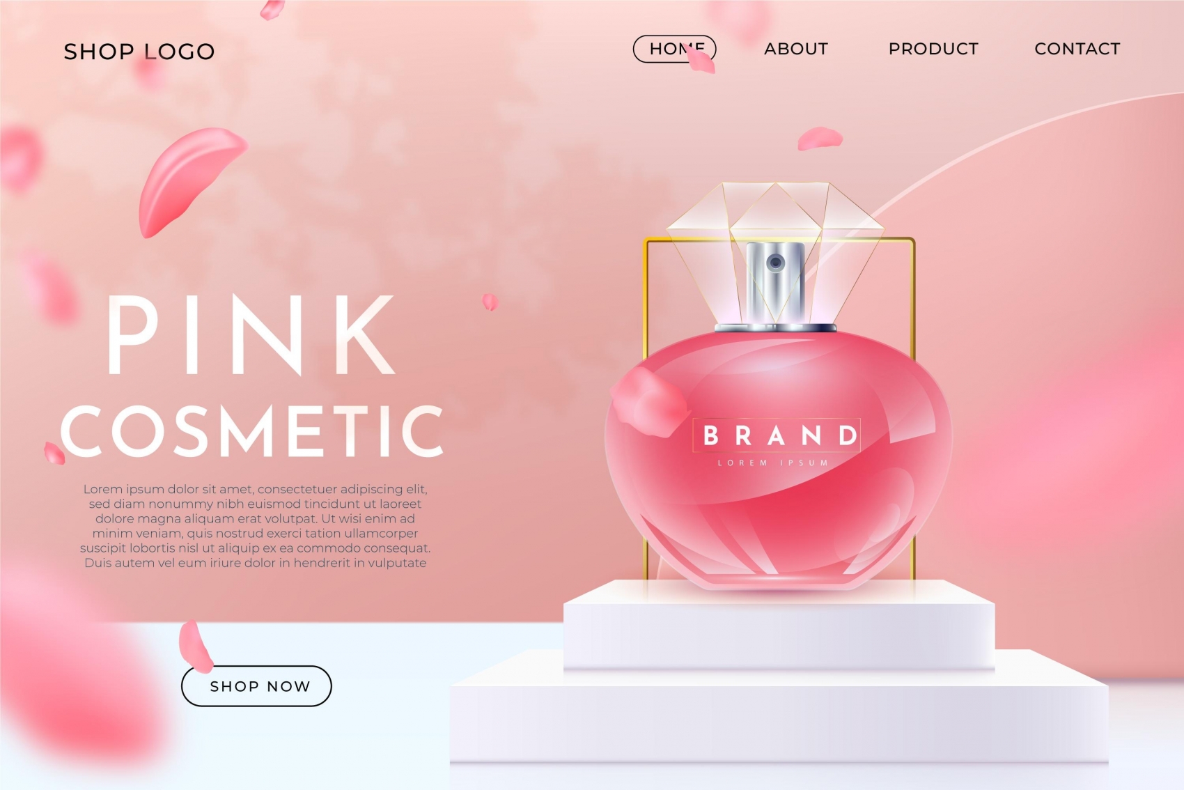 粉红色的女性护肤品素材下载封面大图