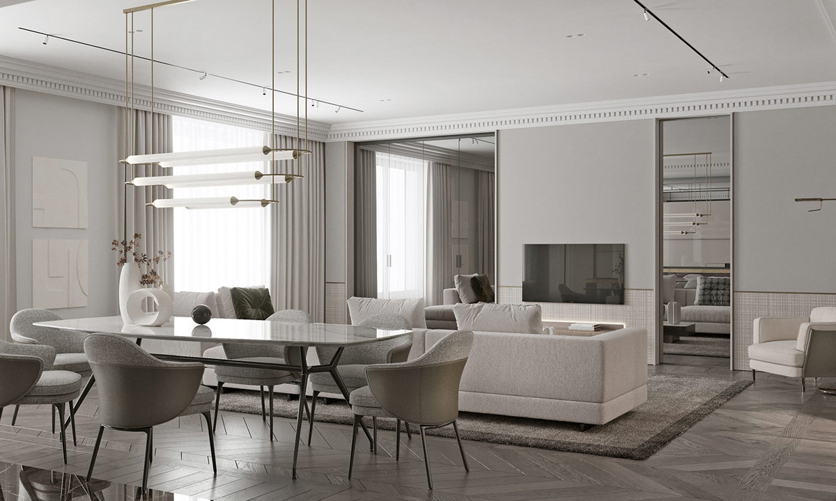 塑造现代灰色阴影内饰的空间设计---酷图编号5