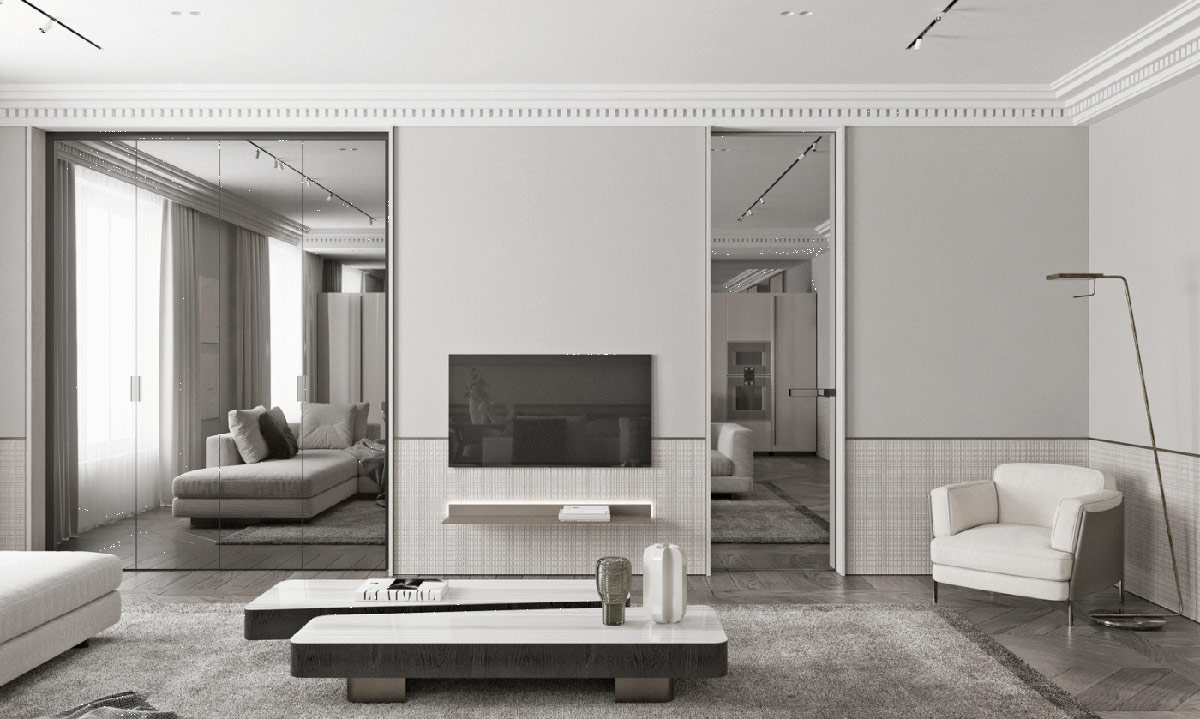 塑造现代灰色阴影内饰的空间设计---酷图编号2