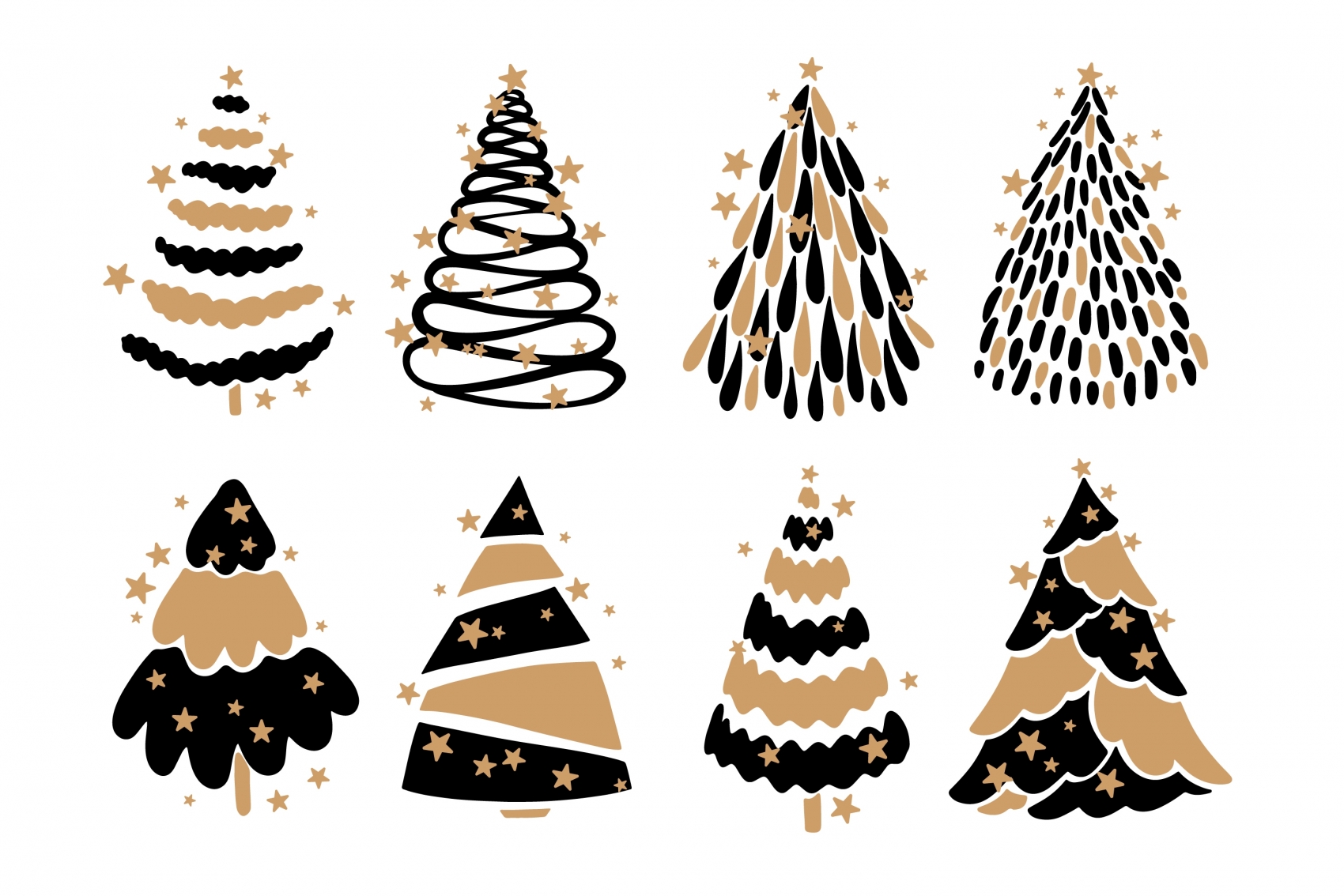 卡通碎纸几何风圣诞树素材下载图片