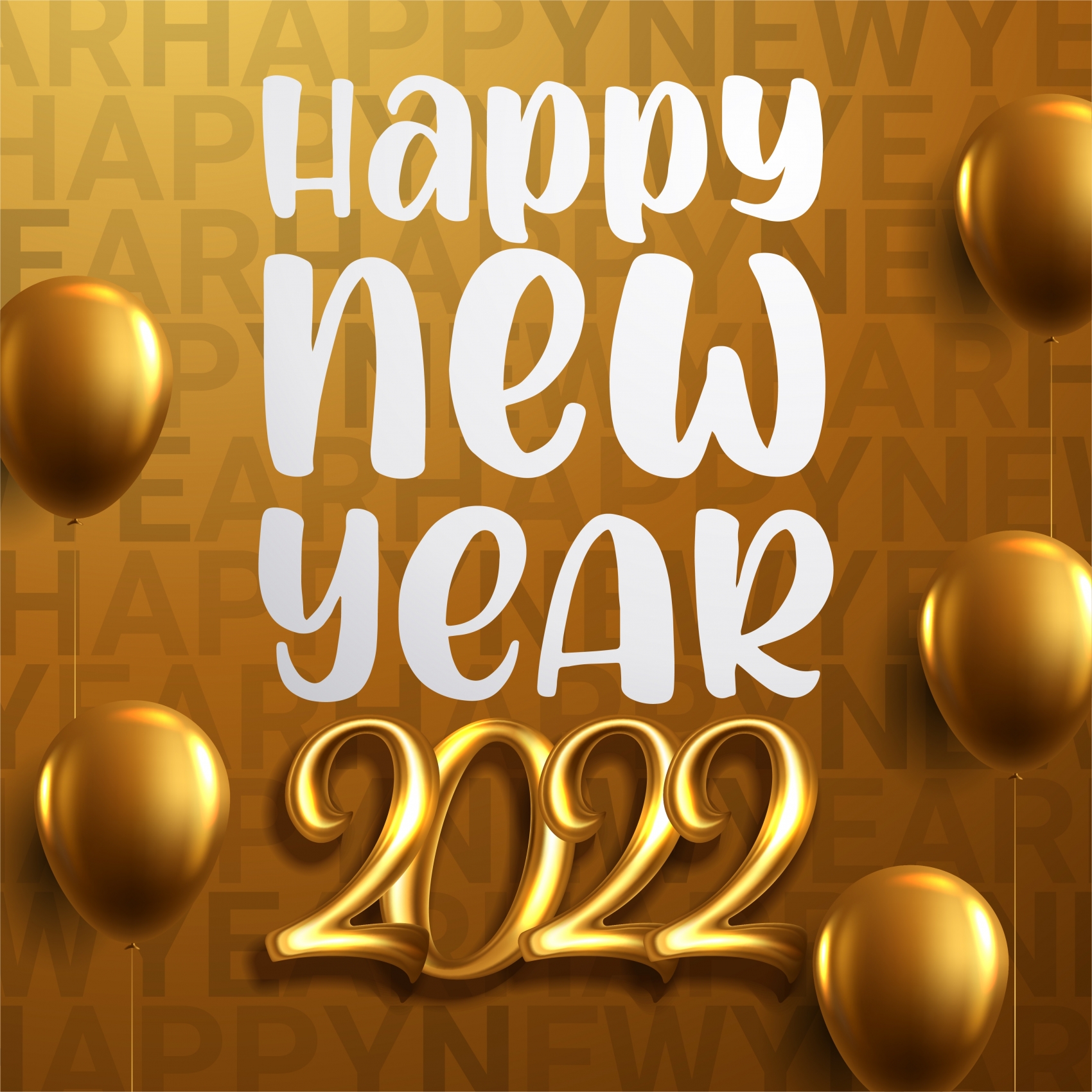 新年快乐-2022金箔立体字素材下载图片