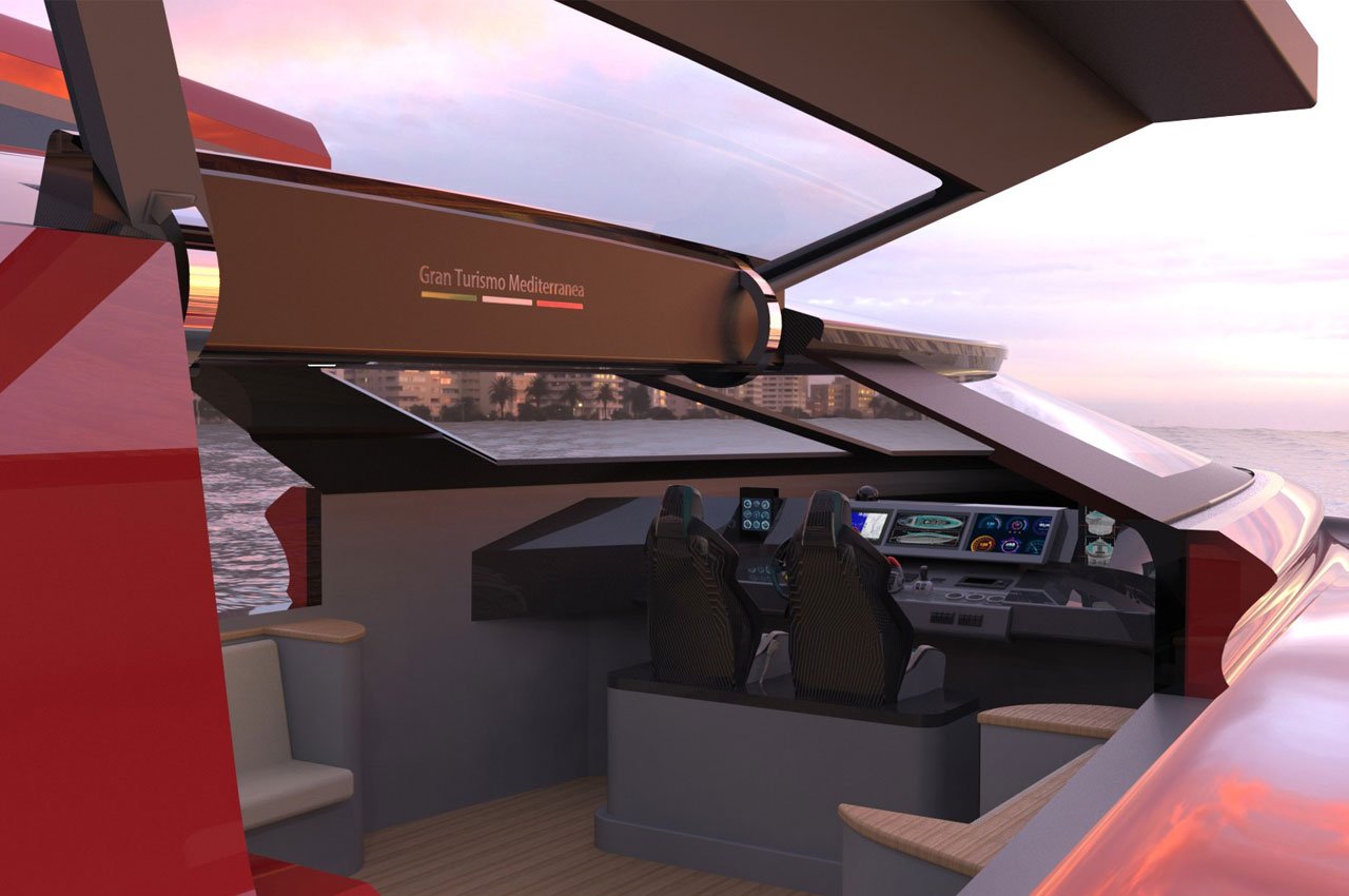 折叠后甲板可容纳您法拉利的游艇---酷图编号8