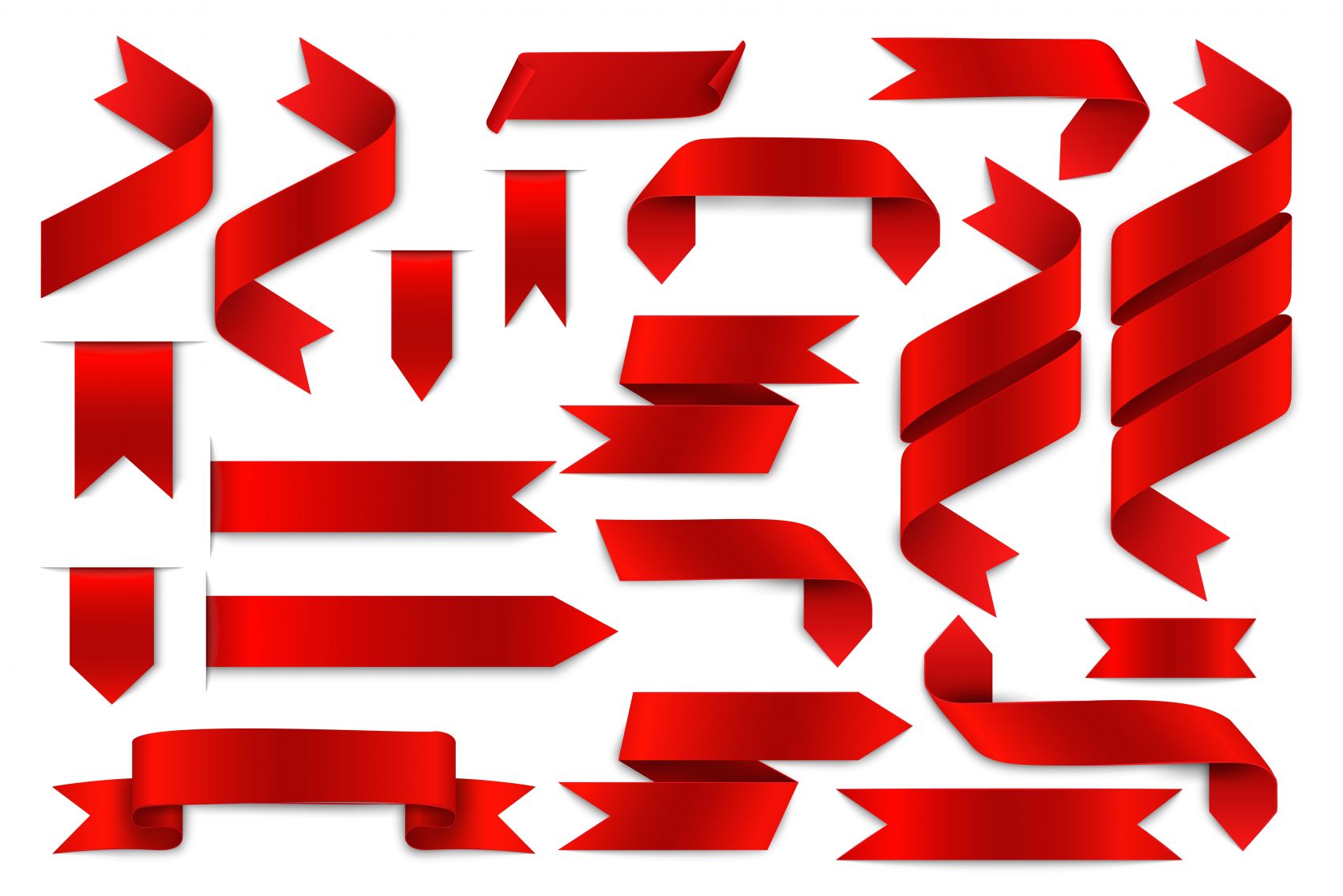 红色卷曲绸缎包边包角素材下载图片