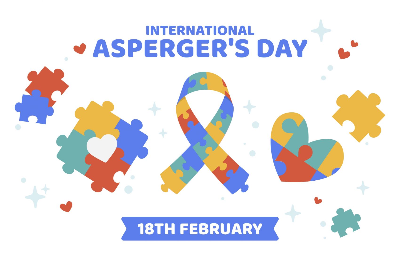 阿斯伯格日-卡通爱心结拼图素材下载图片