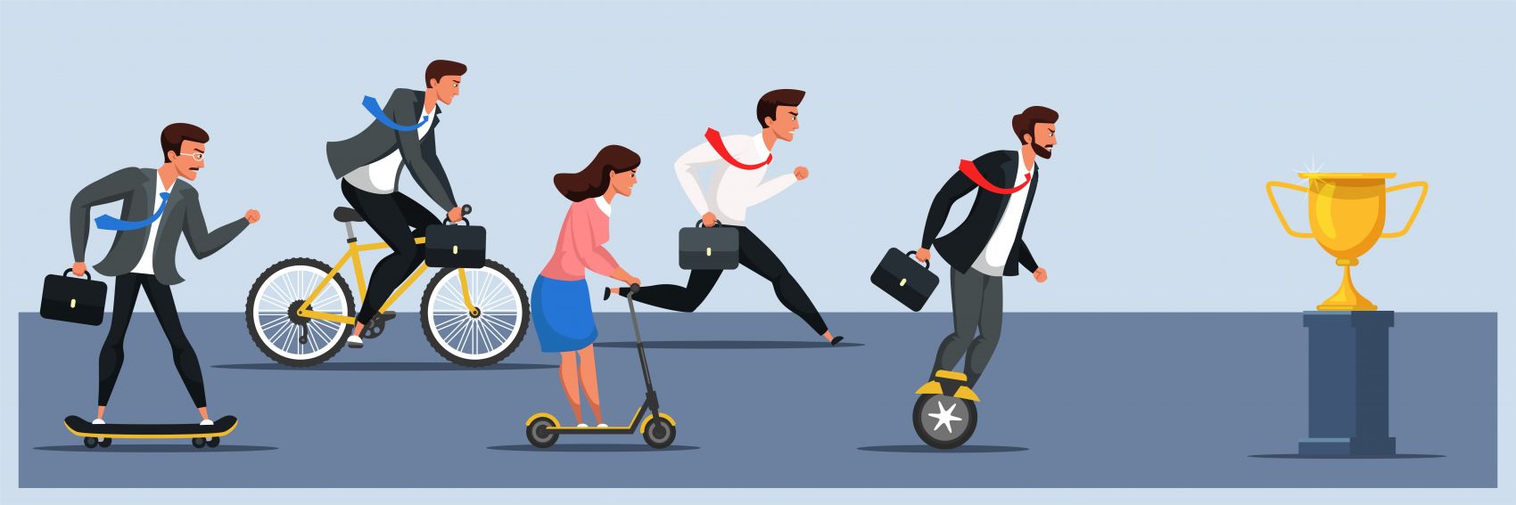 卡通多种骑行交通工具素材下载图片