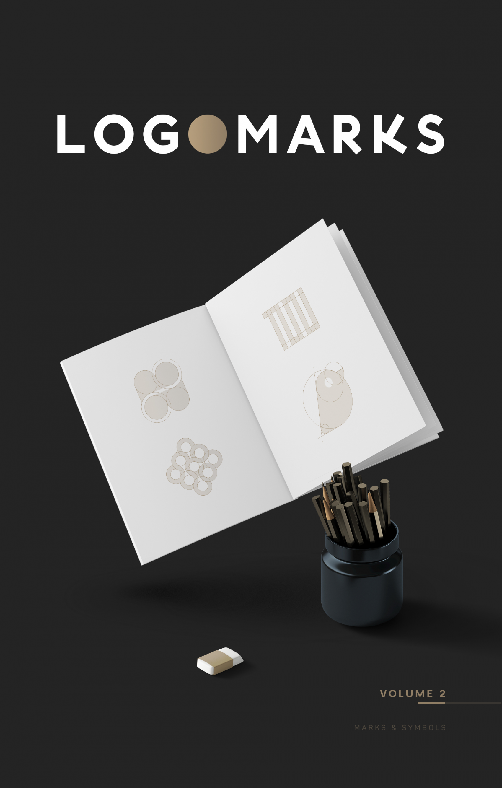 LOGO MARKS-金色字母LOGO标志设计---酷图编号1360119