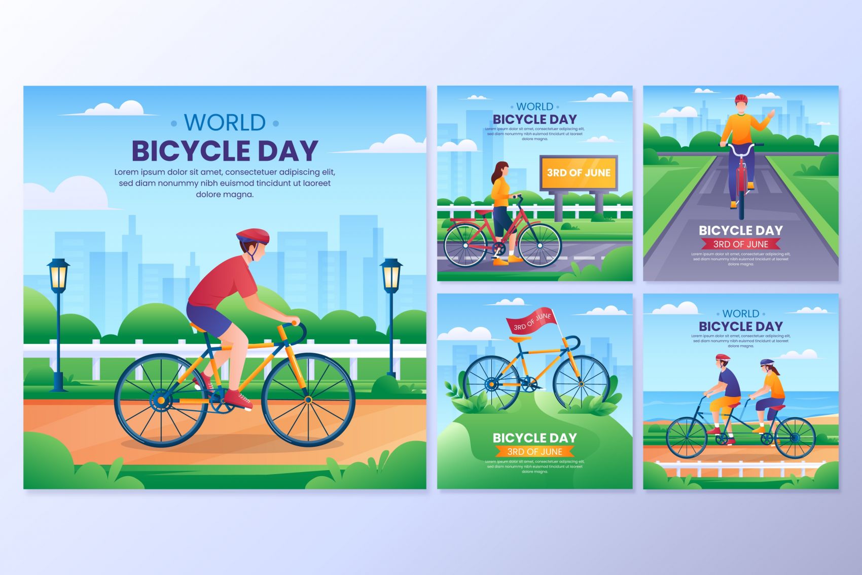 时尚绿色户外自行车骑行锻炼素材下载封面大图