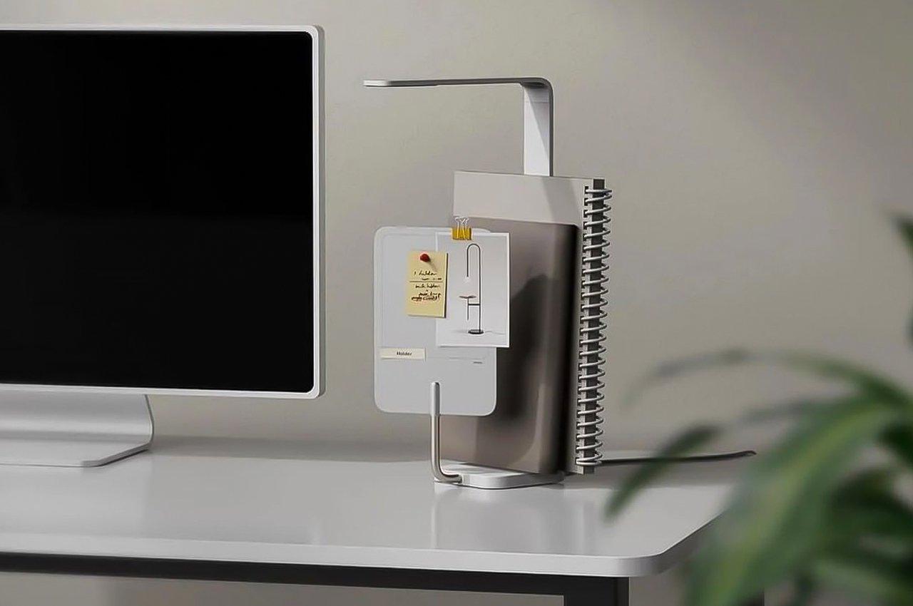 兼作书架 + 磁性夹板的多功能台灯---酷图编号3