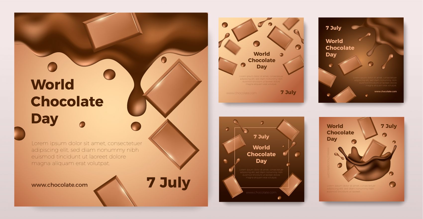 咖啡色丝滑诱人的巧克力海报素材下载图片