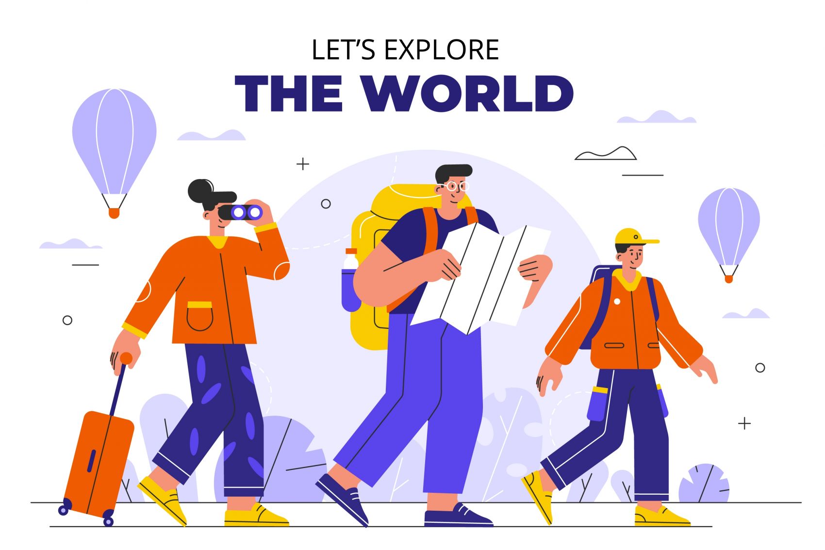 卡通旅行外出素材下载图片