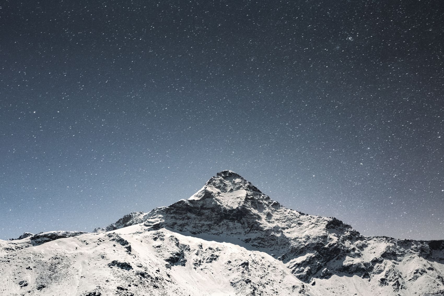 雪山上的星星风景图图片
