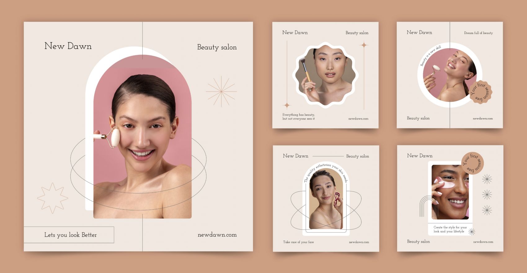 时尚美容沙龙 instagram 帖子集合素材下载图片