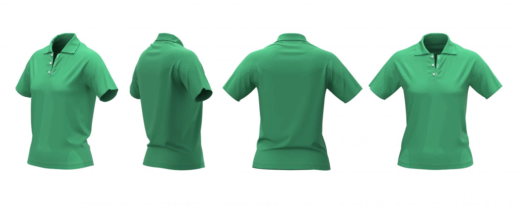 逼真的绿色男性POLO衫服饰素材下载图片
