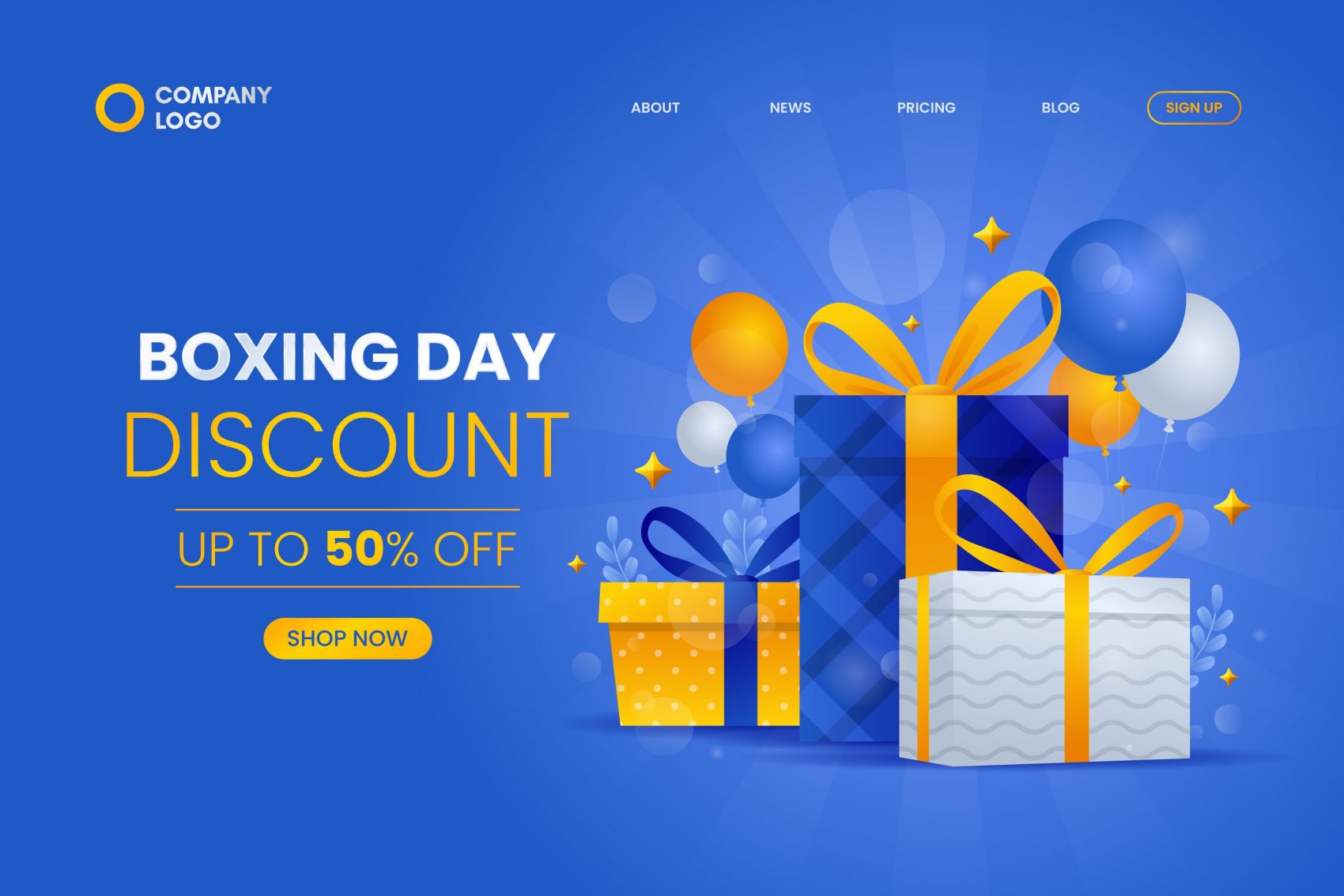 蓝色圣诞节礼物礼盒素材下载图片