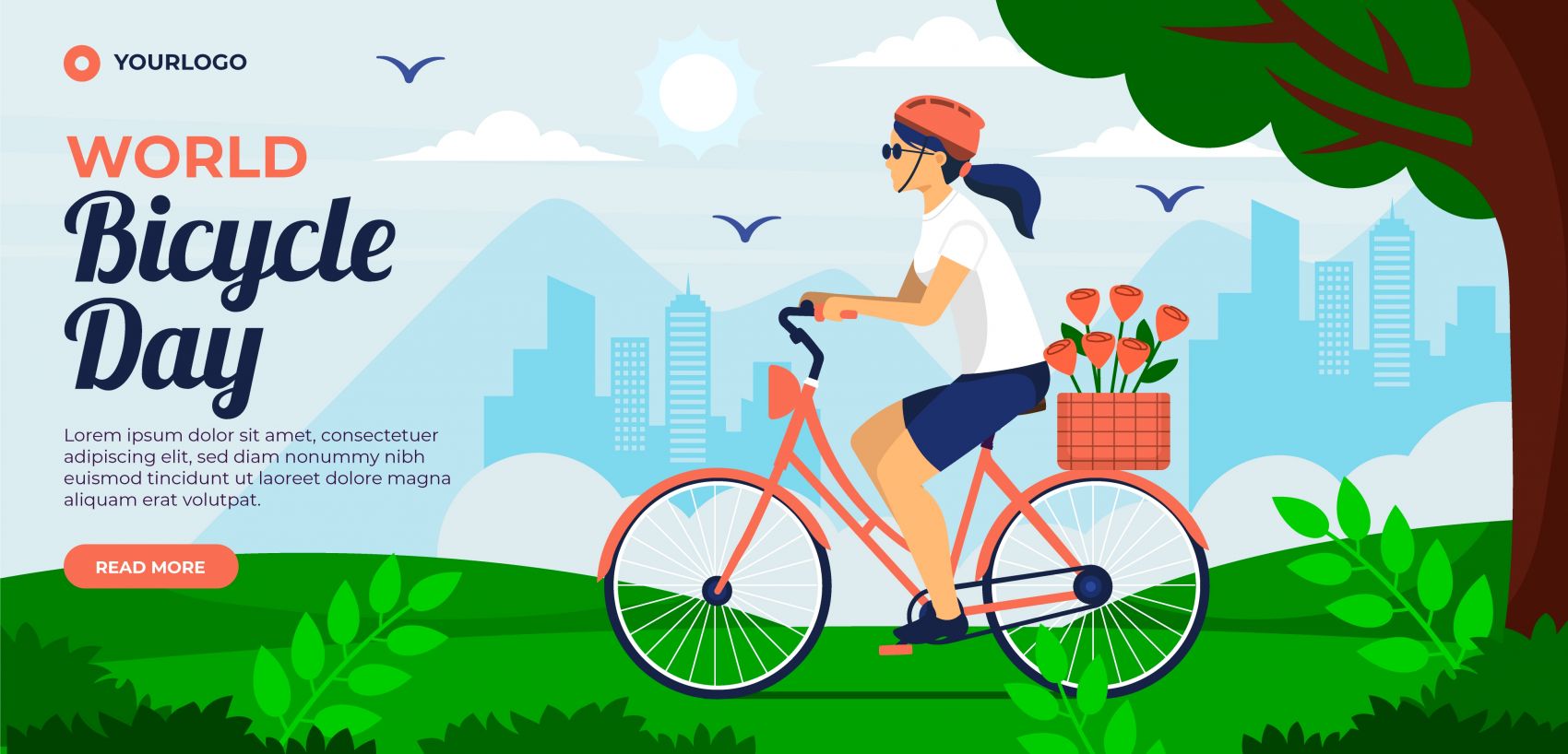 绿色户外骑行海报素材下载封面大图