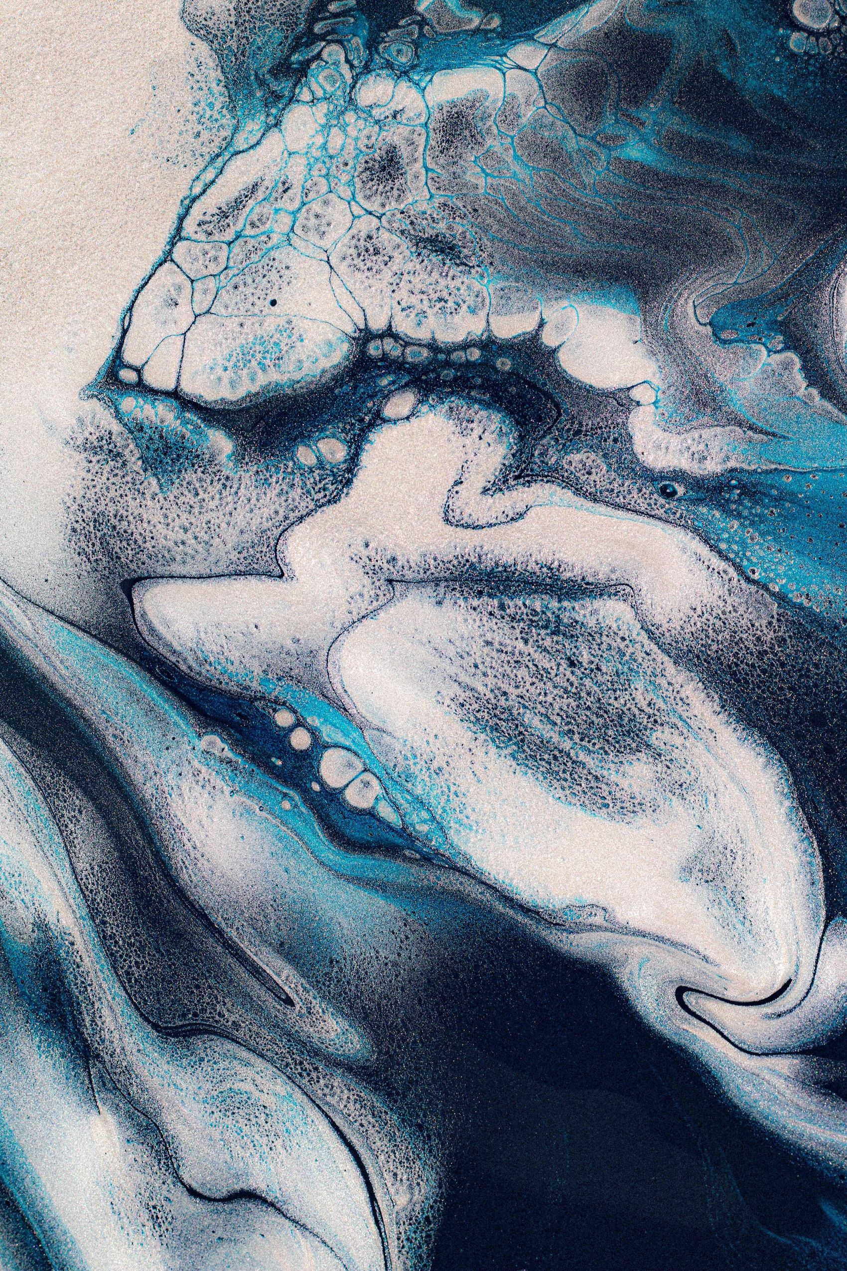 蓝色磨砂液体花纹图图片