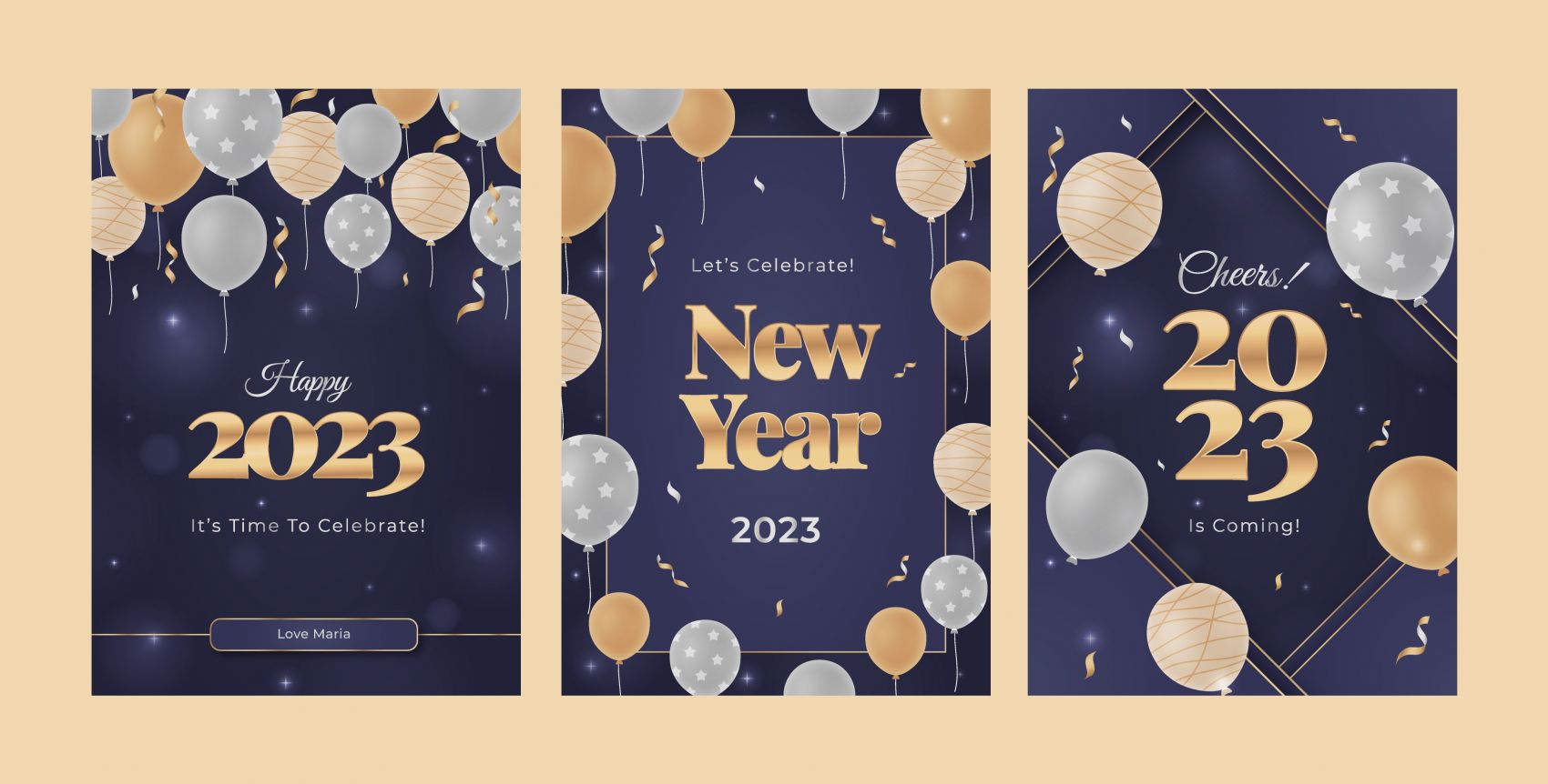 2023新年快乐-氢气球素材下载图片